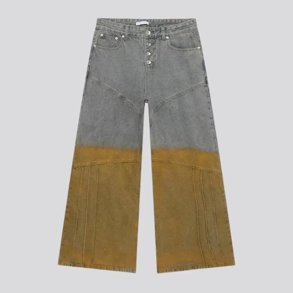 Baggy fit fashion dip men's jeans