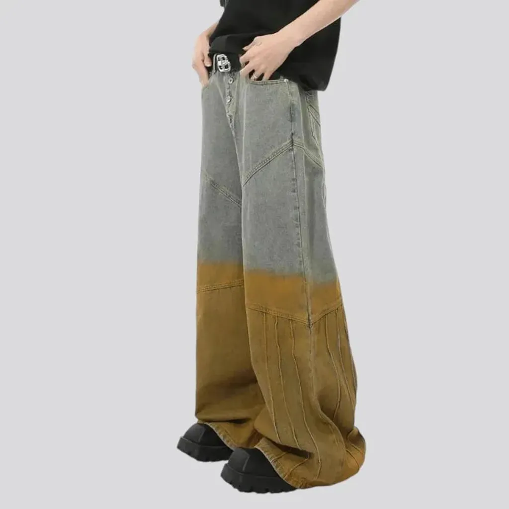 Baggy fit fashion dip men's jeans