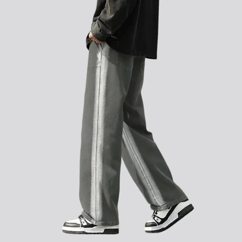 Baggy men's side-bands jeans