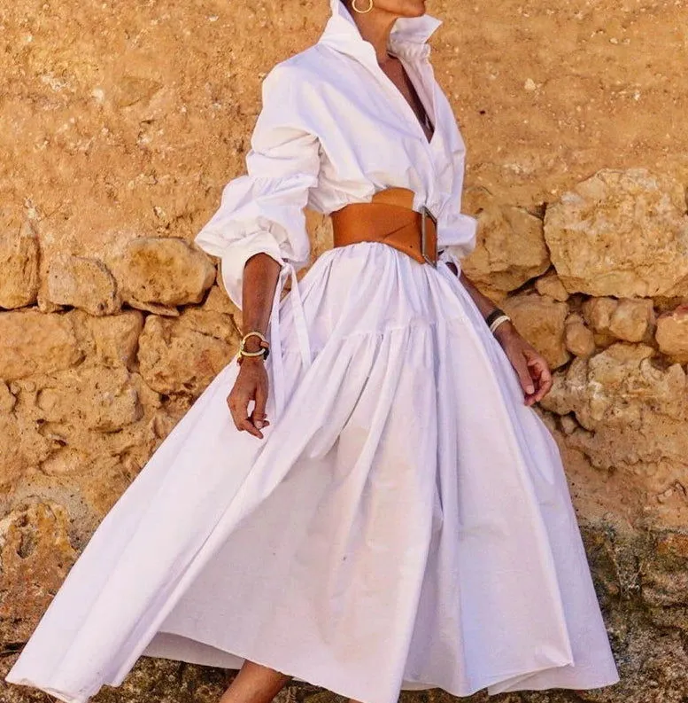 Chic Loose Fitting Oversized Dresses with Long Sleeves