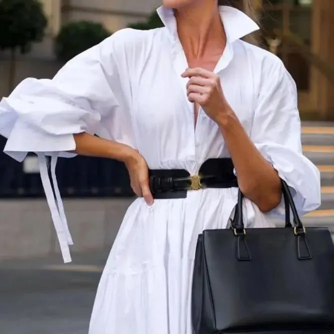 Chic Loose Fitting Oversized Dresses with Long Sleeves