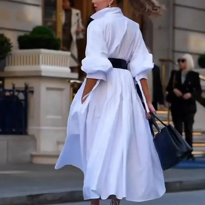 Chic Loose Fitting Oversized Dresses with Long Sleeves