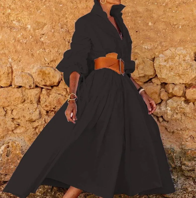 Chic Loose Fitting Oversized Dresses with Long Sleeves
