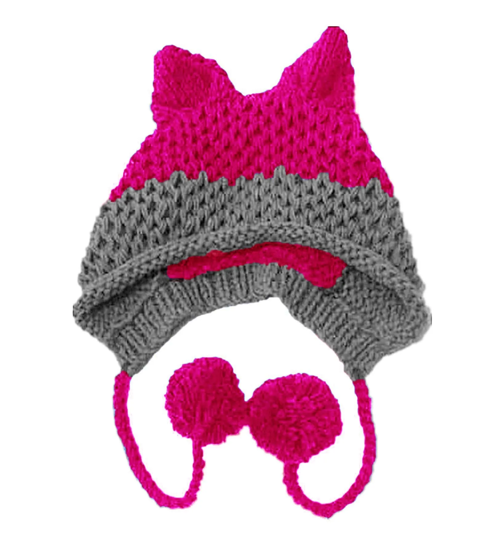 Cute Fox Ears Beanie Winter Warm Handmade Knit Hat