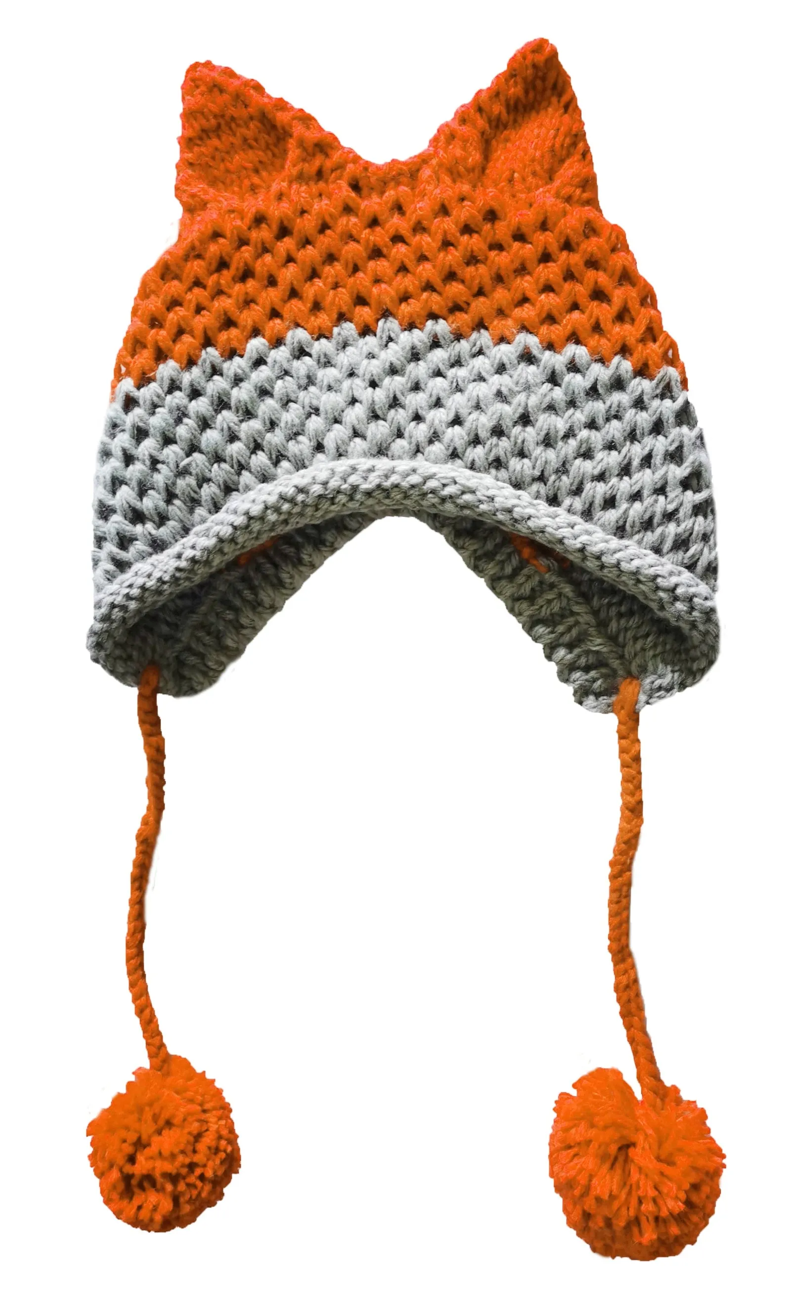 Cute Fox Ears Beanie Winter Warm Handmade Knit Hat
