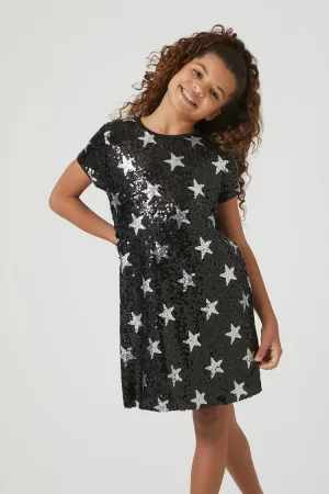 Girls Sequin Star T-Shirt Dress (Kids)