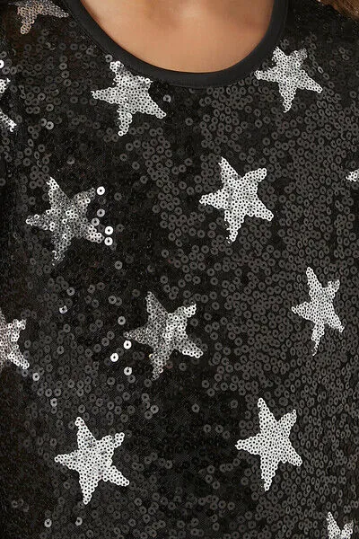 Girls Sequin Star T-Shirt Dress (Kids)