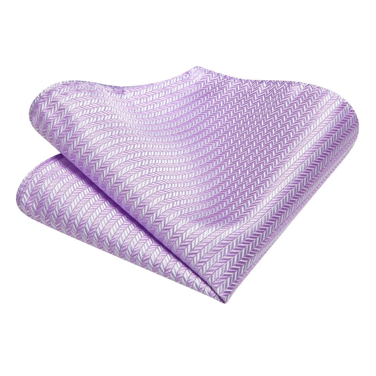 Hi-Tie Lilac Purple White Purple Silk Tie Pocket Square Cufflinks Set