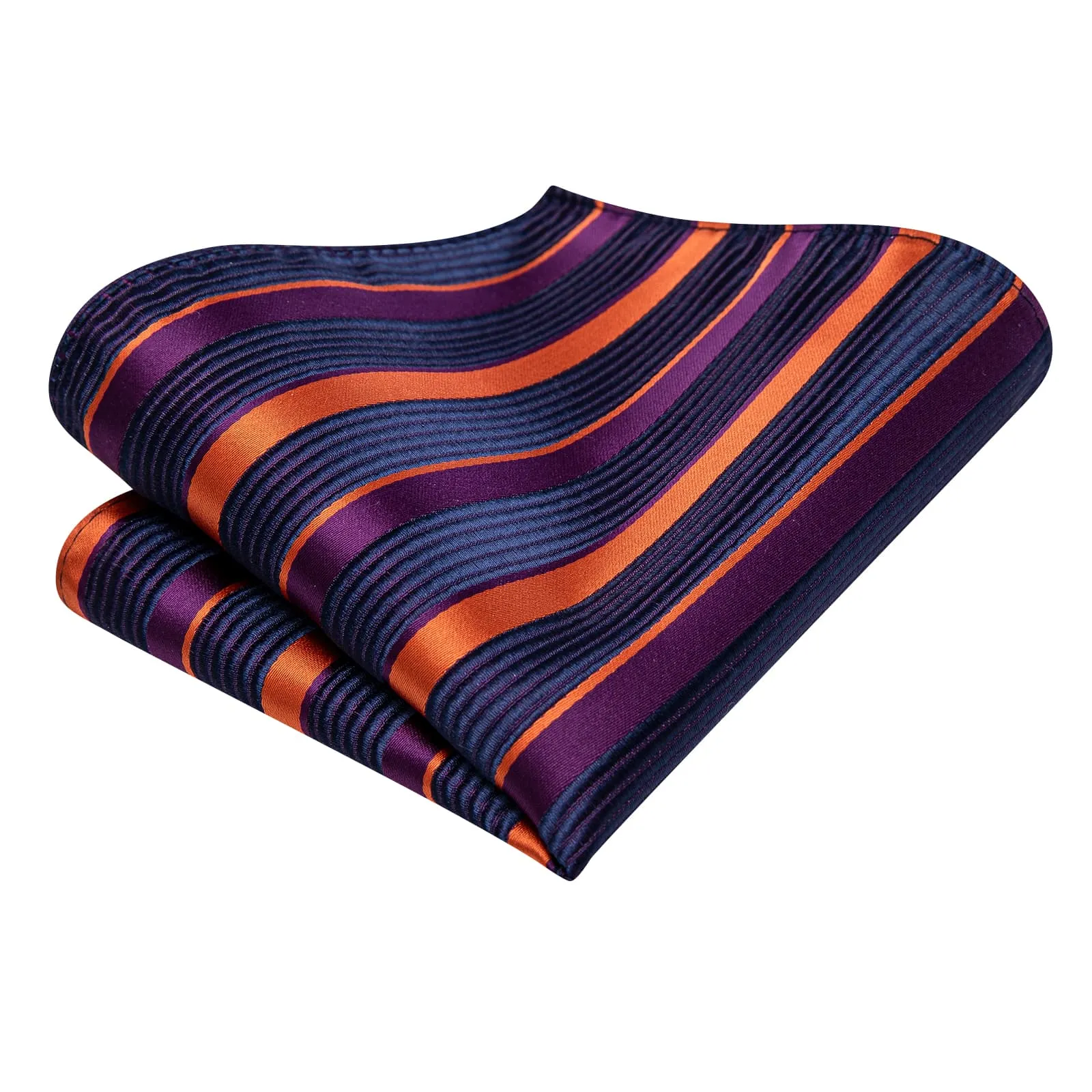 Hi-Tie Striped Tie Purple Orange Blue Jacquard Stripe Men Necktie Set
