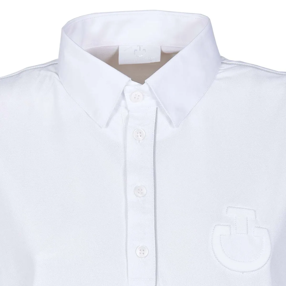 HORSE RIDING POLO SHIRT FOR MAN WITH CLASSIC COLLAR COL. WHITE