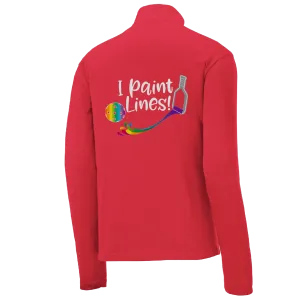 I Paint Pickleball Lines | Men's 1/4 Zip Long Sleeve Pullover Athletic Shirt | 100% Polyester