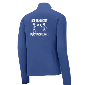Life is Short Skeletons | Men's 1/4 Zip Long Sleeve Pullover Athletic Shirt | 100% Polyester