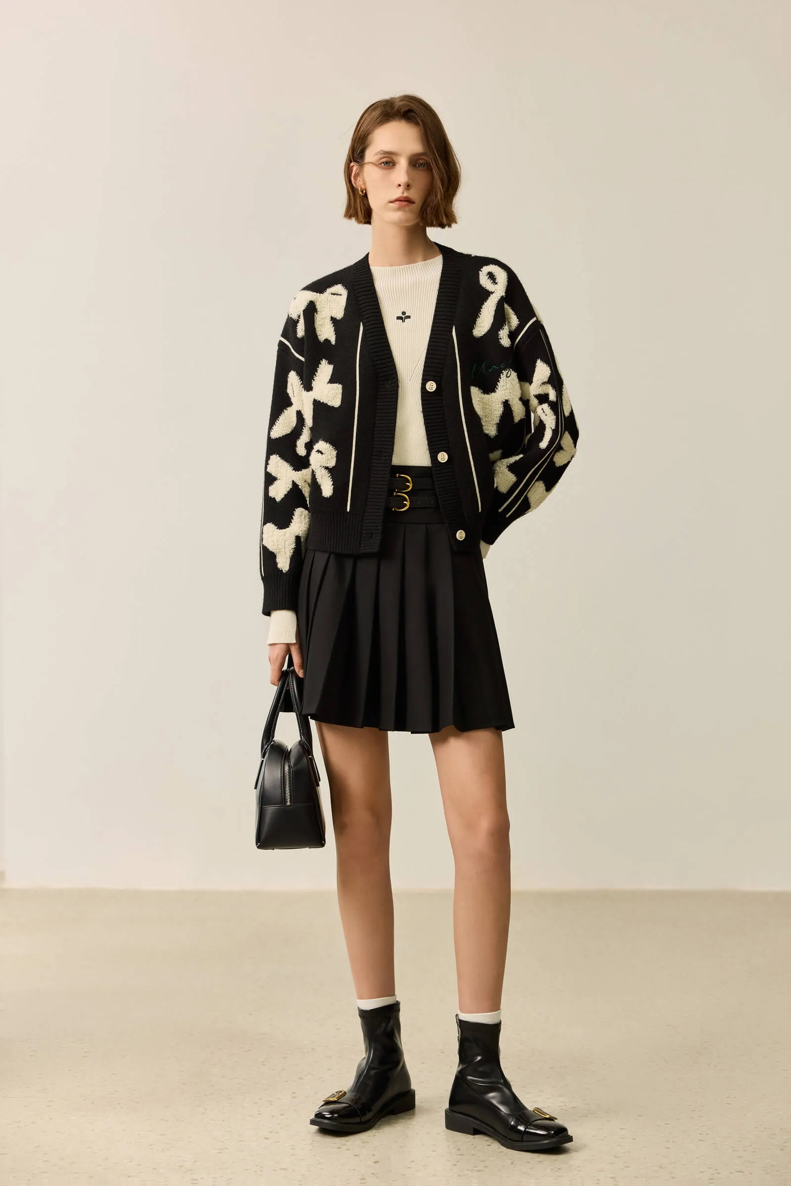 LILY Stylish 3D Bow Knit Cardigan