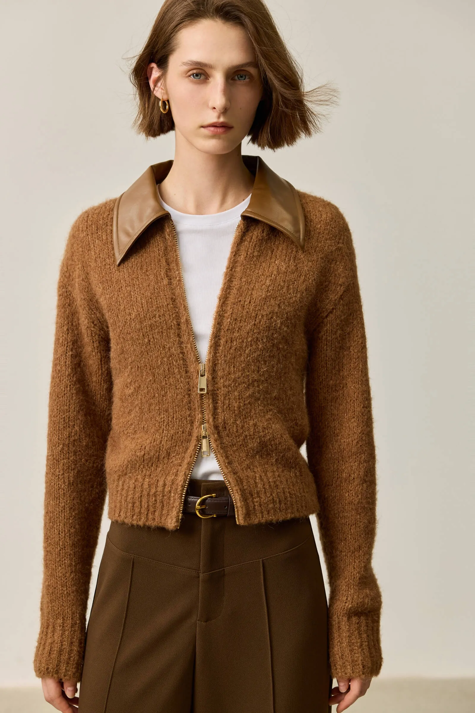 LILY Wool Alpaca Blend High-Waisted Knit Top