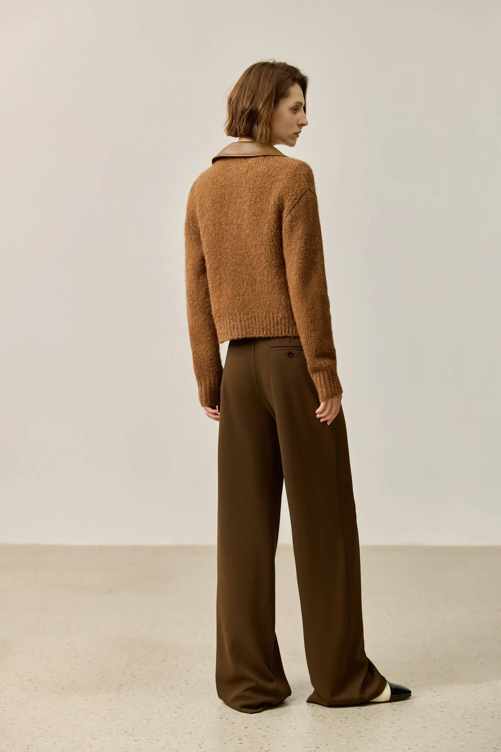LILY Wool Alpaca Blend High-Waisted Knit Top