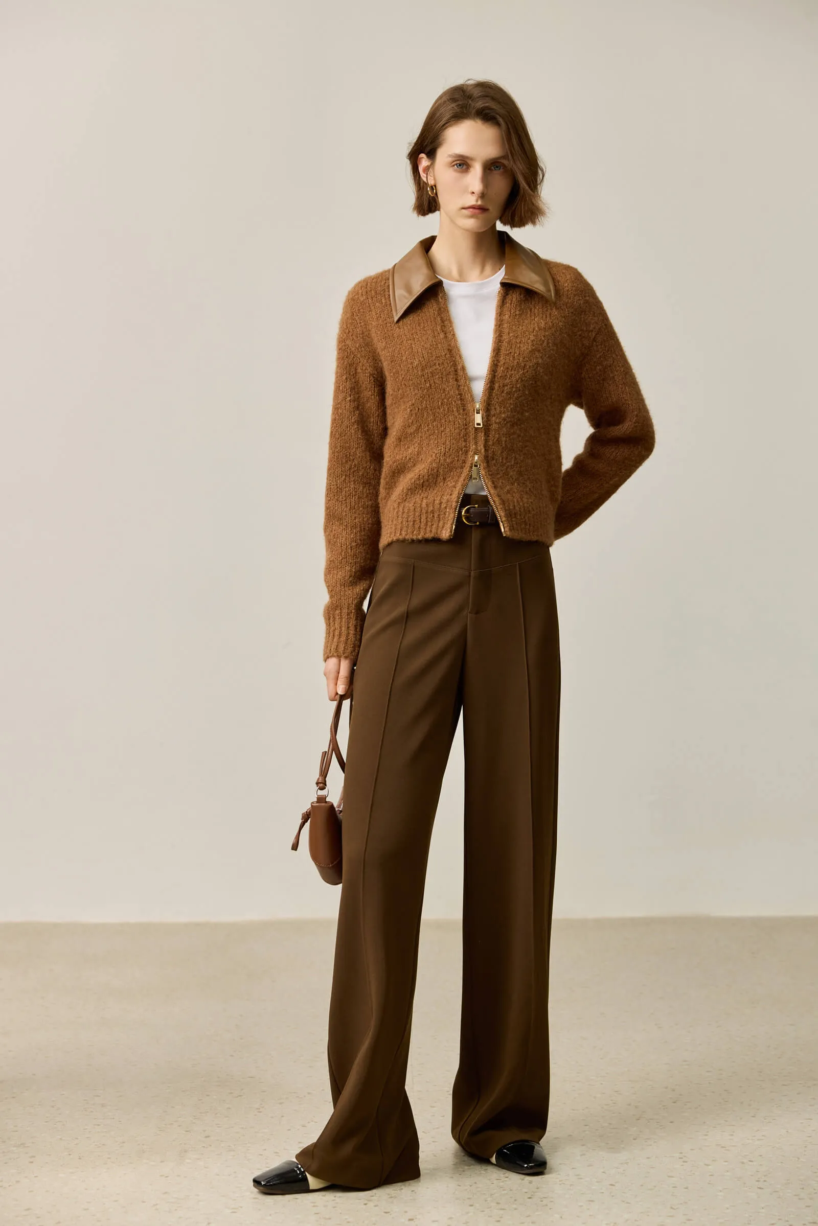 LILY Wool Alpaca Blend High-Waisted Knit Top