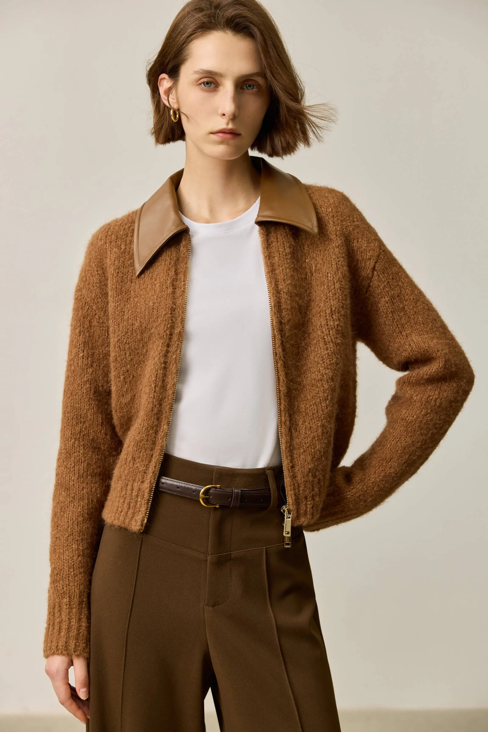 LILY Wool Alpaca Blend High-Waisted Knit Top