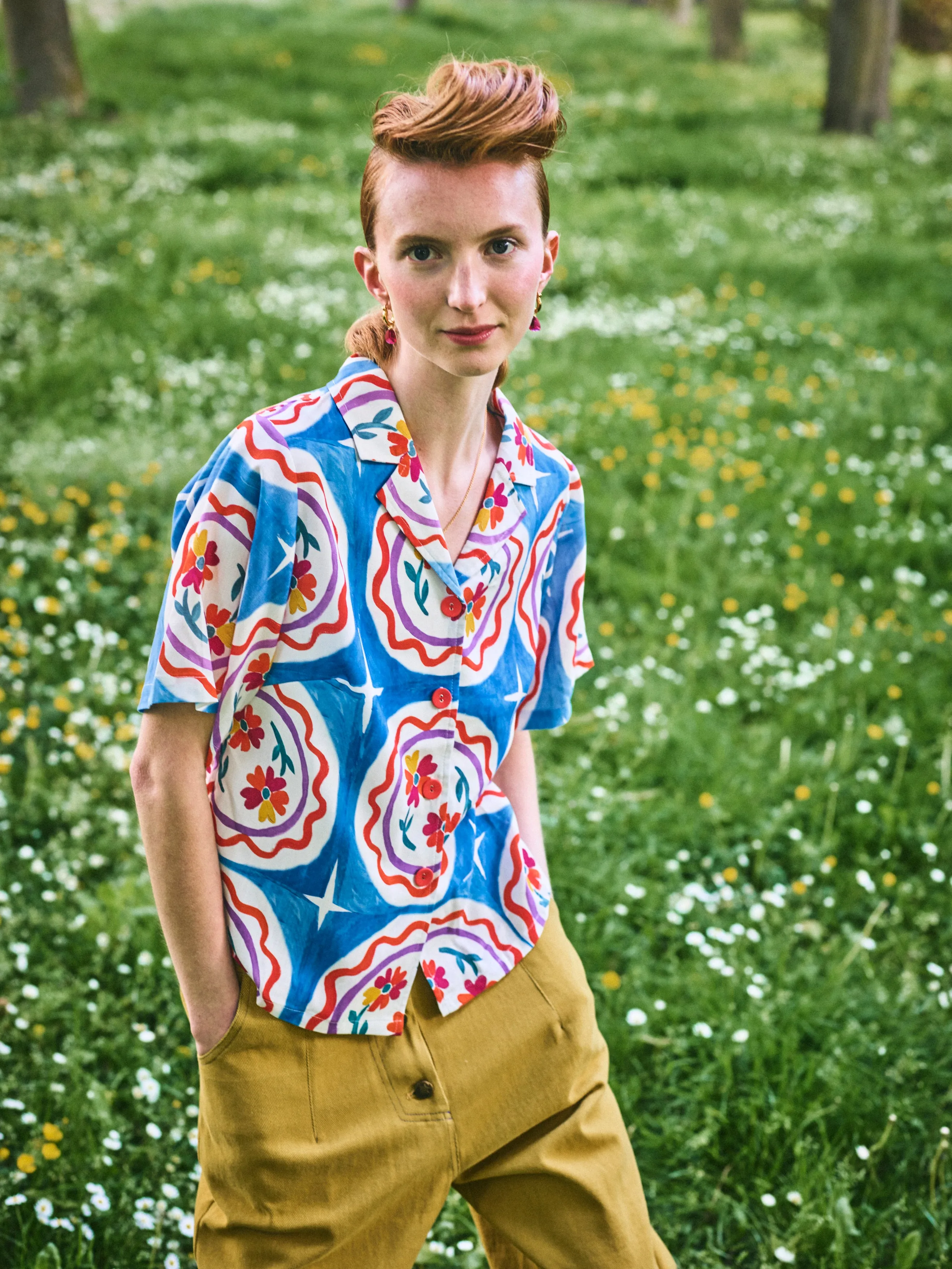 Lowie Lyocell Plate Print Shirt