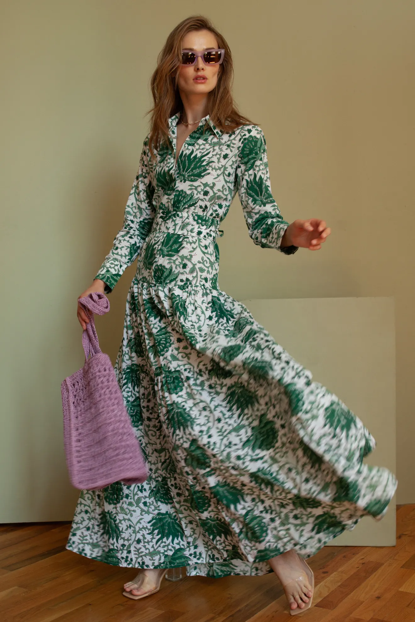 Meredith Floral Dress Green
