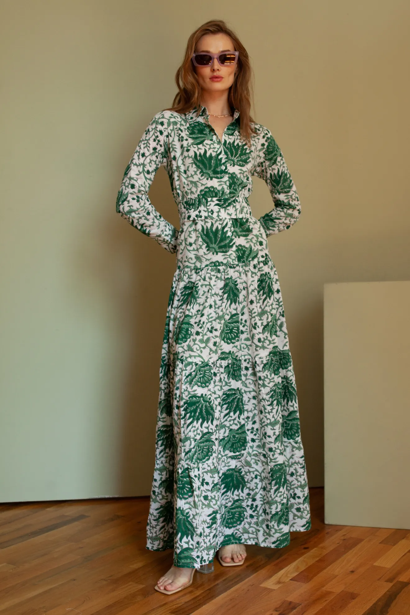 Meredith Floral Dress Green
