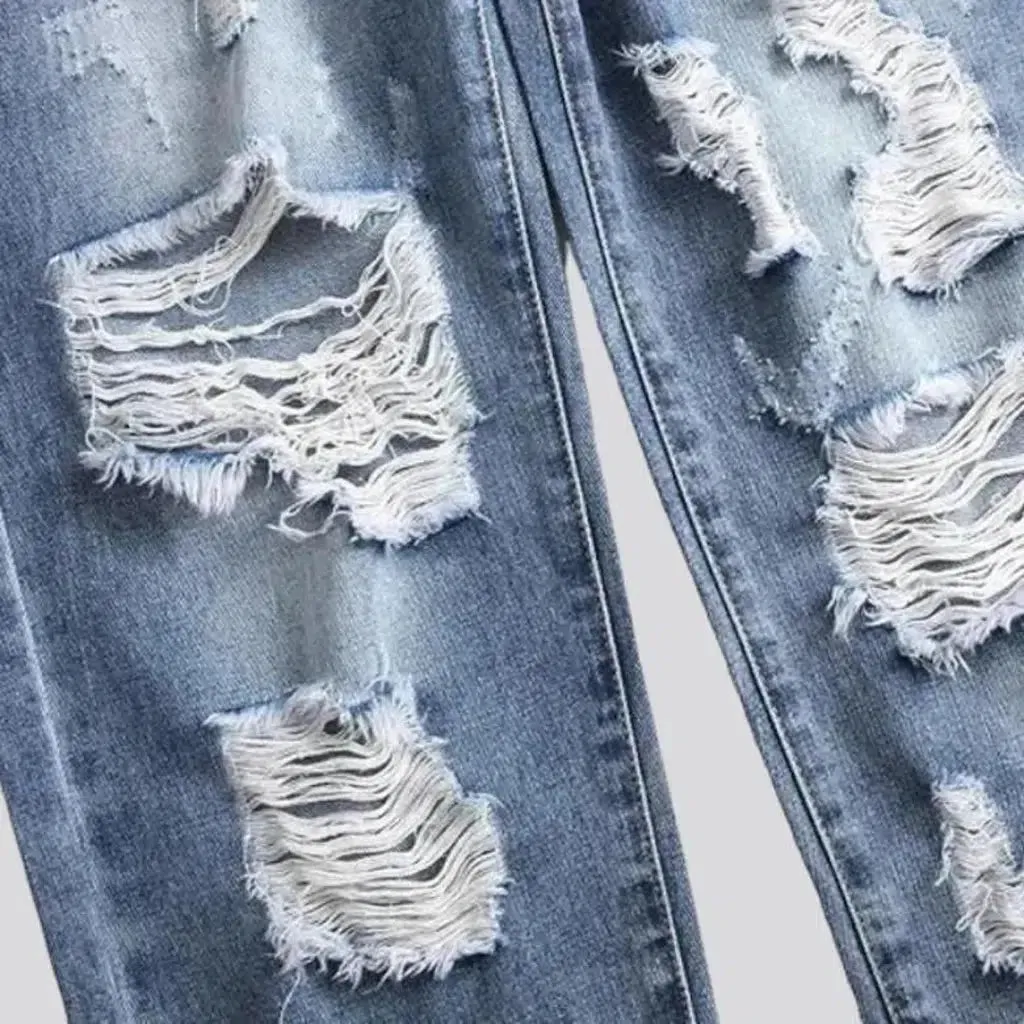 Mid-waist men's grunge jeans