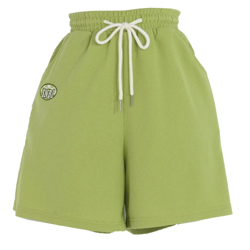 Mori Girl Style Green Contrast Polo T-Shirt