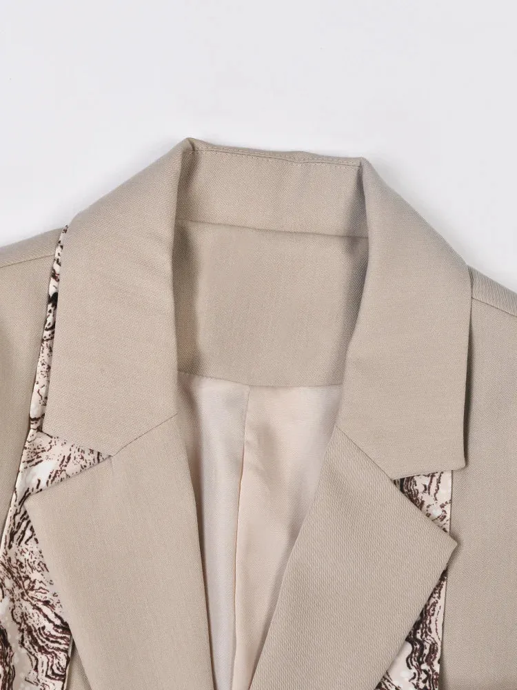 Pre Order:  Big Khaki Printed Blazer