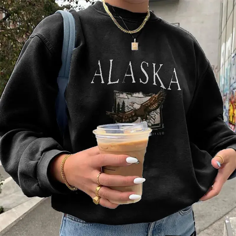 Printed Pullover Casual Loose Sweatshirt
