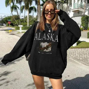 Printed Pullover Casual Loose Sweatshirt