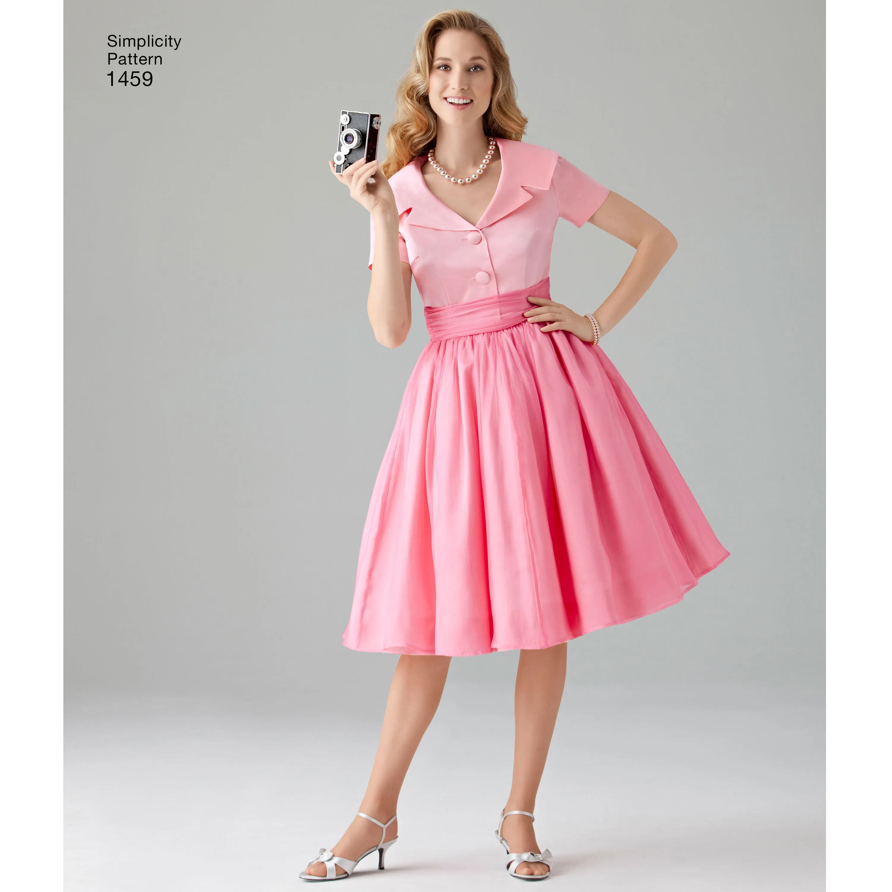 Simplicity Sewing Pattern 1459 Misses’ and Miss Petite 1950’s Vintage Dress
