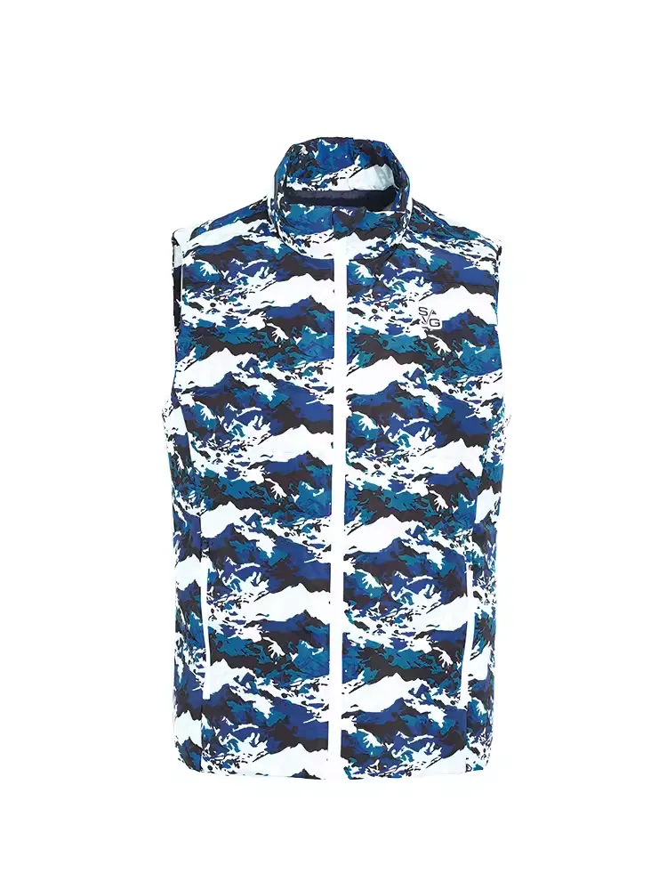 SVG Men's Camouflage Print Down Vest Stand Collar Vest