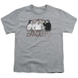 Three Stooges Nyuk Dynasty Kids Youth T Shirt Athletic Heather
