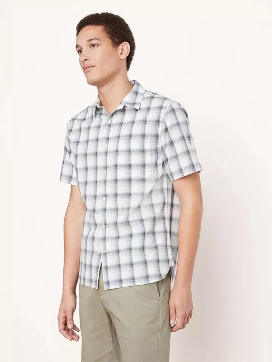 Vince Atwater Plaid Short Sleeve Shirt in Celery