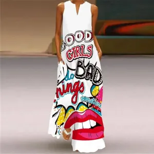 Vintage Floral Print long Dress