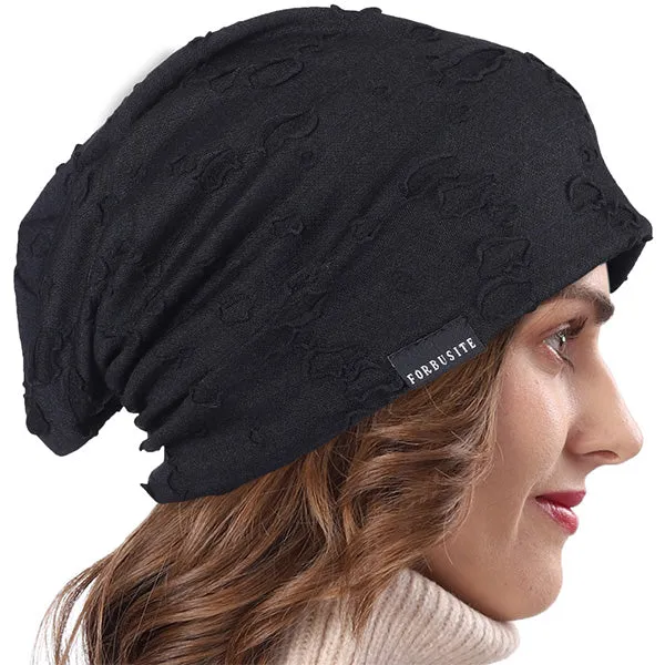 Women Distressed and Lightweight Beanie Hat B401
