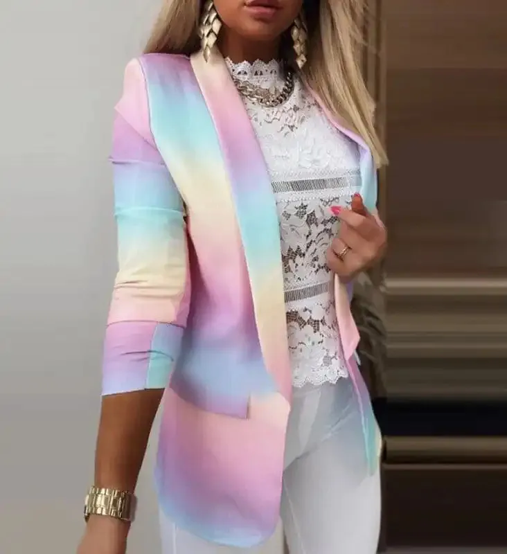 Women’s Casual Tie-Dye Printed Suit